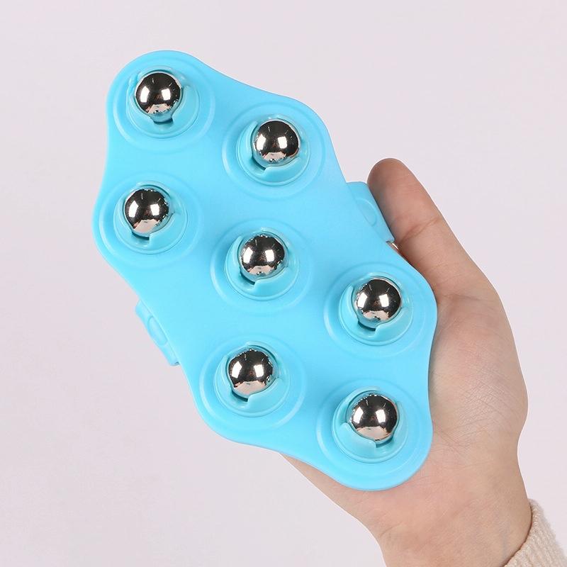 5-Element Meridian Brush Lymphatic Roller Massager Plus Magnetic Blue