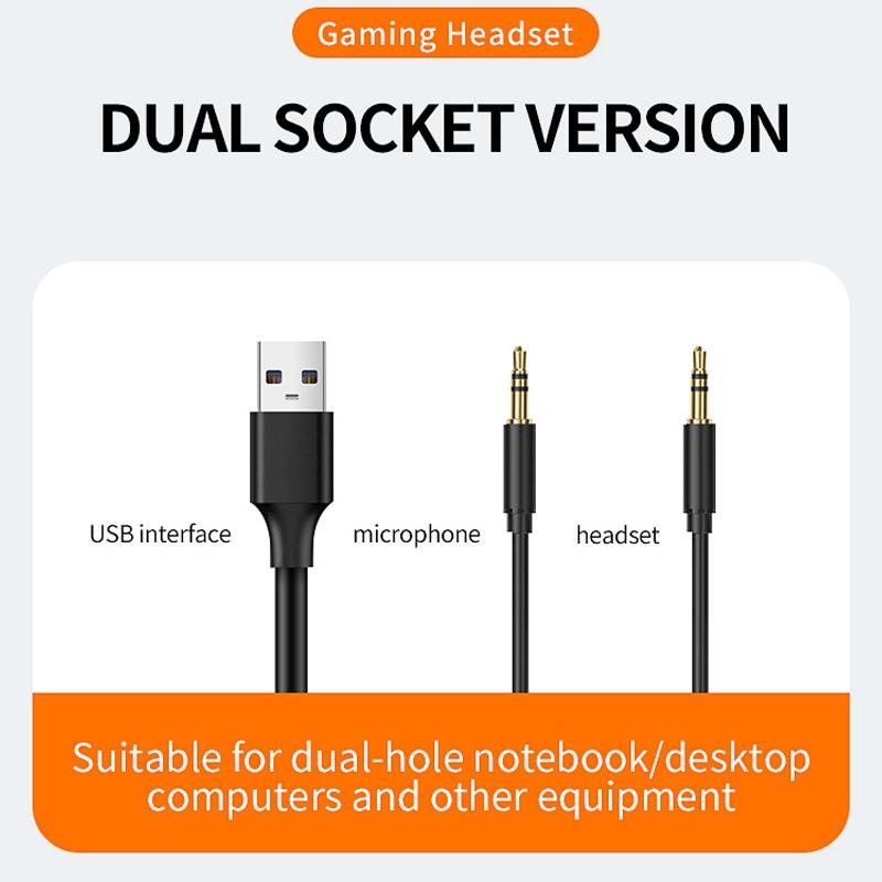 Usb Gaming Earphones With Mic 3.5Mm Yellow