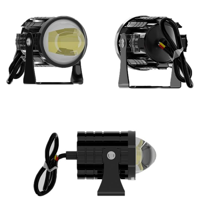 1Pair 12V - 85V Motorcycle Headlights Dual - Colour Automotive Led Working Headlights Colour: White + White Light With Flashing - White + White Light With Flashing