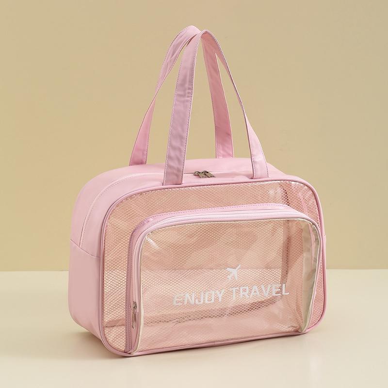 Beige Waterproof Beach Bag For Toiletries Cosmetics L For Swimming Travel - Pink No Shoe Warehouse