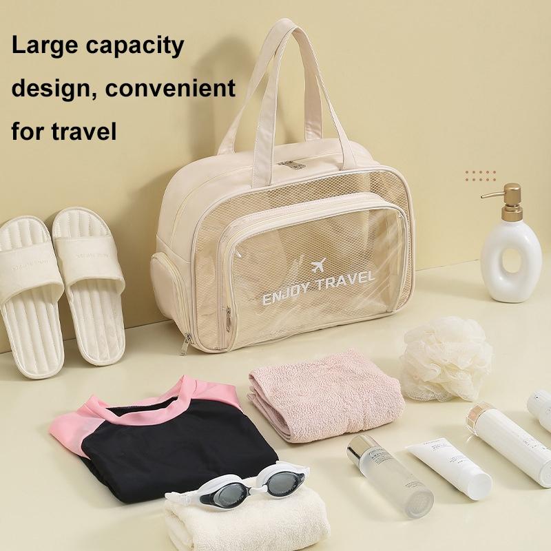 Beige Waterproof Beach Bag For Toiletries Cosmetics L For Swimming Travel - Pink No Shoe Warehouse