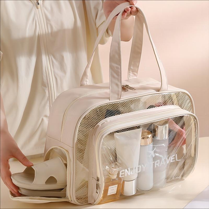 Beige Waterproof Beach Bag For Toiletries Cosmetics L For Swimming Travel - Pink No Shoe Warehouse