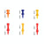 60-piece Ribbon Needle Golf Plastic Ball Tee - 51mm Size