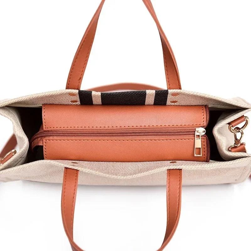 Large Canvas Crossbody Bag For Women Black - Zipper Model Black