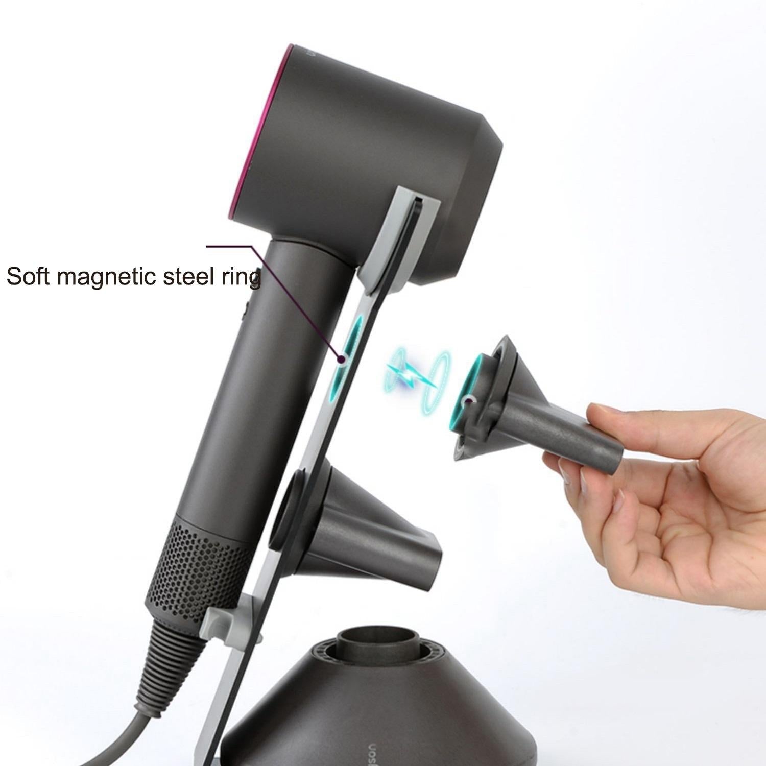 Universal Hair Dryer Stand No Drilling Silver