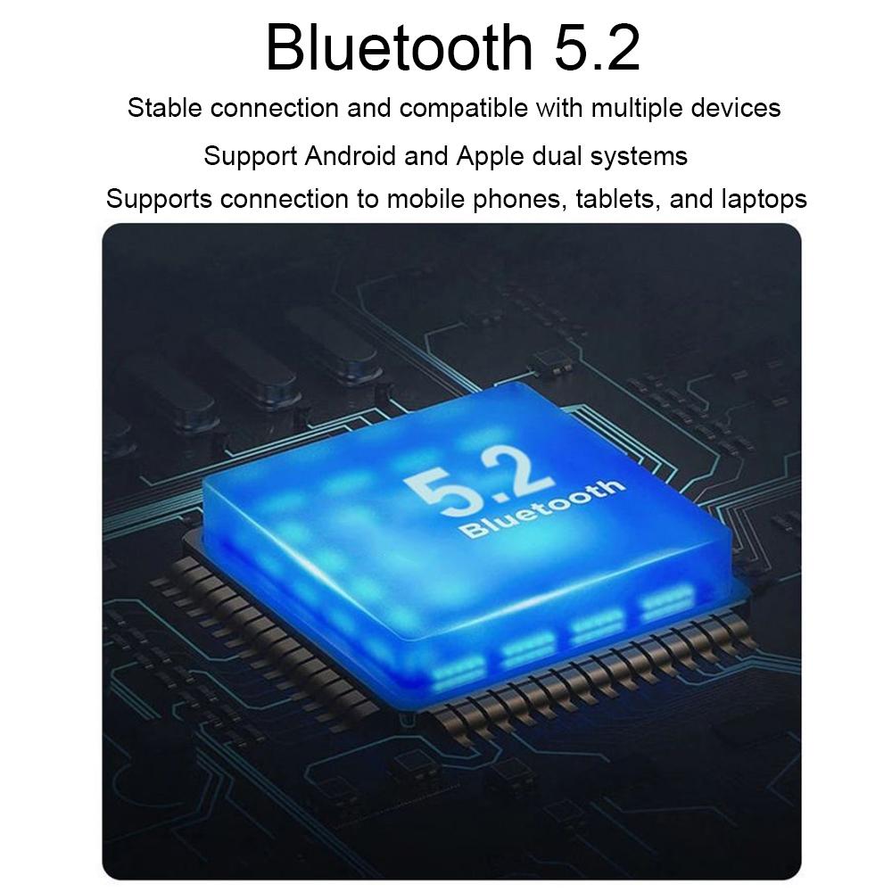 Wireless Bluetooth 5.2 Earphones with Noise Reduction Ear-mounted Design - White Bag With Accessories