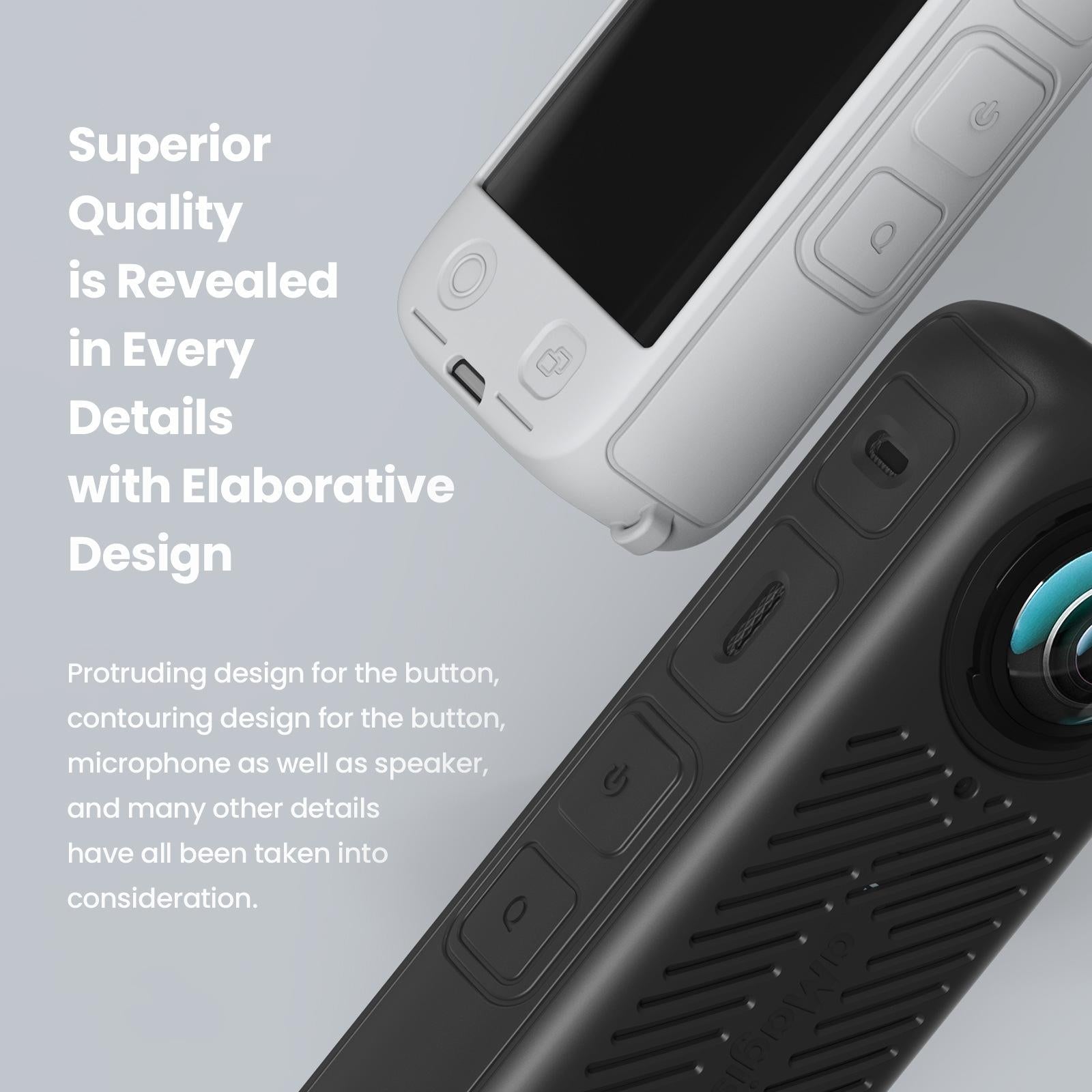 Amagisn Silicone Protective Cover for Insta360 X4 - Body Case Gray