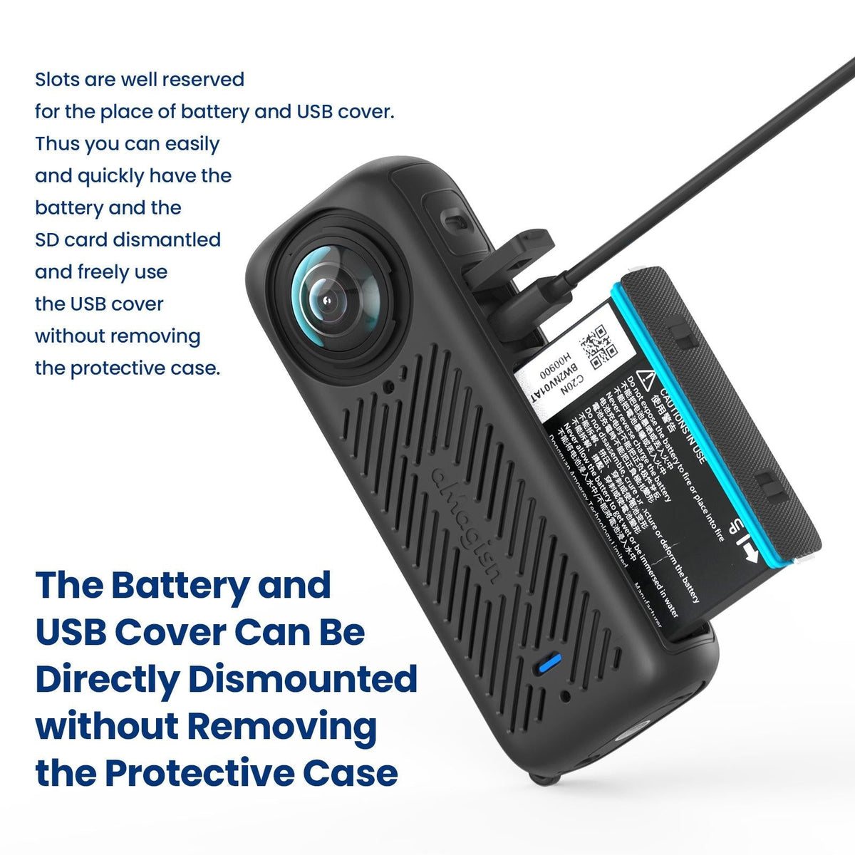 Amagisn Silicone Protective Cover for Insta360 X4 - Body Case Gray