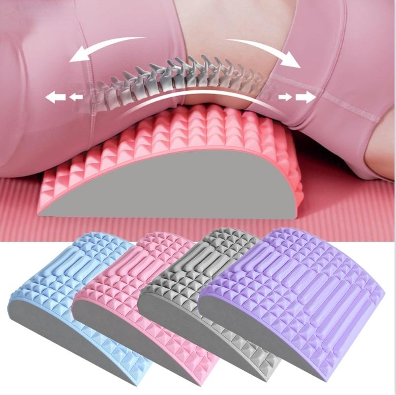 Blue Lumbar Massager For Spinal Stretching And Relaxation - Solid Colour Pink
