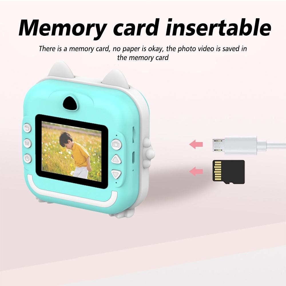 Instant Camera with Thermal Printer and Hd Video - Blue 16g - 16G Blue
