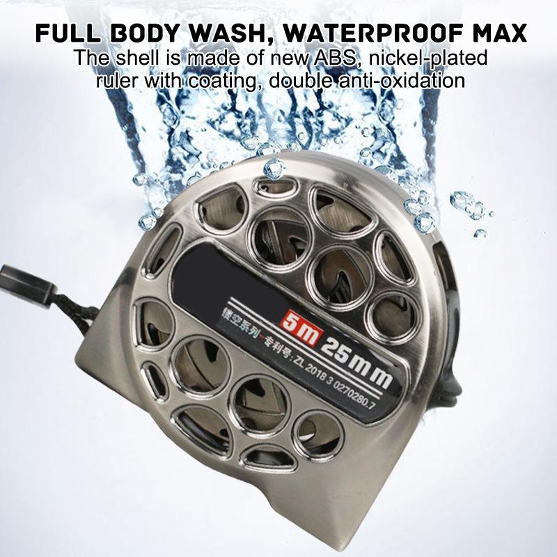 Waterproof Hollow Steel Tape Measure - Rust-proof Metal Ruler - 7.5M 25Mm