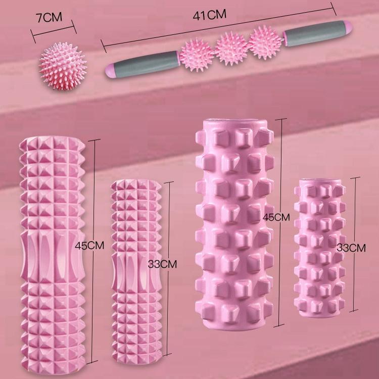3-In-1 Eva Foam Roller Set For Muscle Relaxation And Yoga 45Cm Pink
