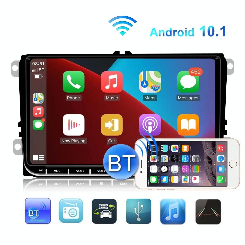 9 Inch Carplay Android10.0 Navigator For Volkswagen - 2 + 64G Central Control Screen