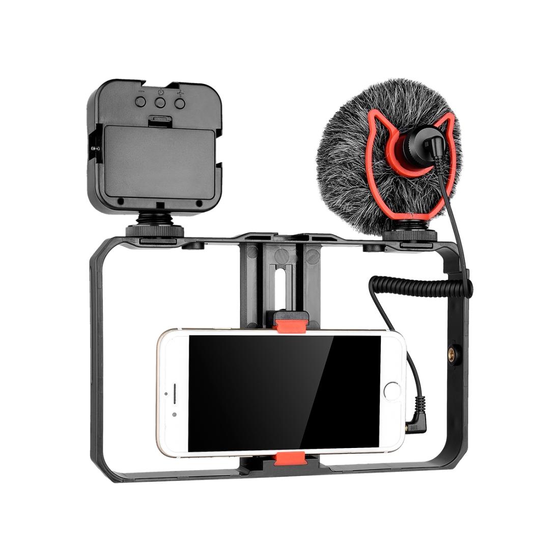 Vlogging Video Rig With Mic &amp; Fill Light For Smartphone