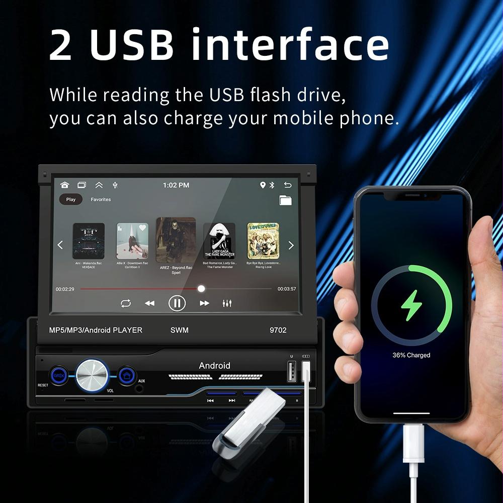 7 Inch Android Car Radio Receiver With Fm Bluetooth Gps Wifi - Swm 9702