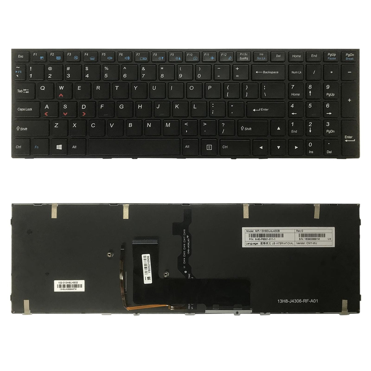 Backlit us Keyboard for Hasee Z7m / Zx7-cp5s2 / K690e