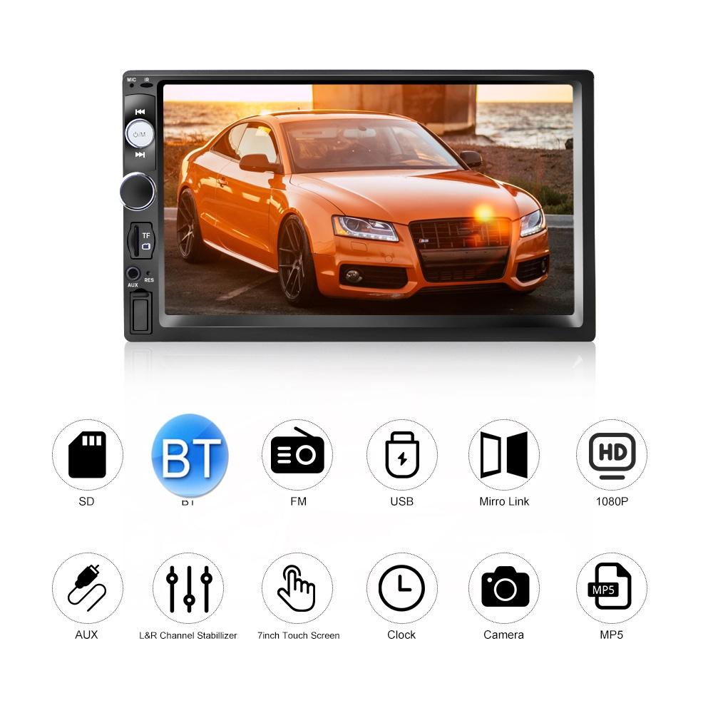 7 Inch Car Touch Screen Mp5 Player - Fm / Tf / Mirror Link