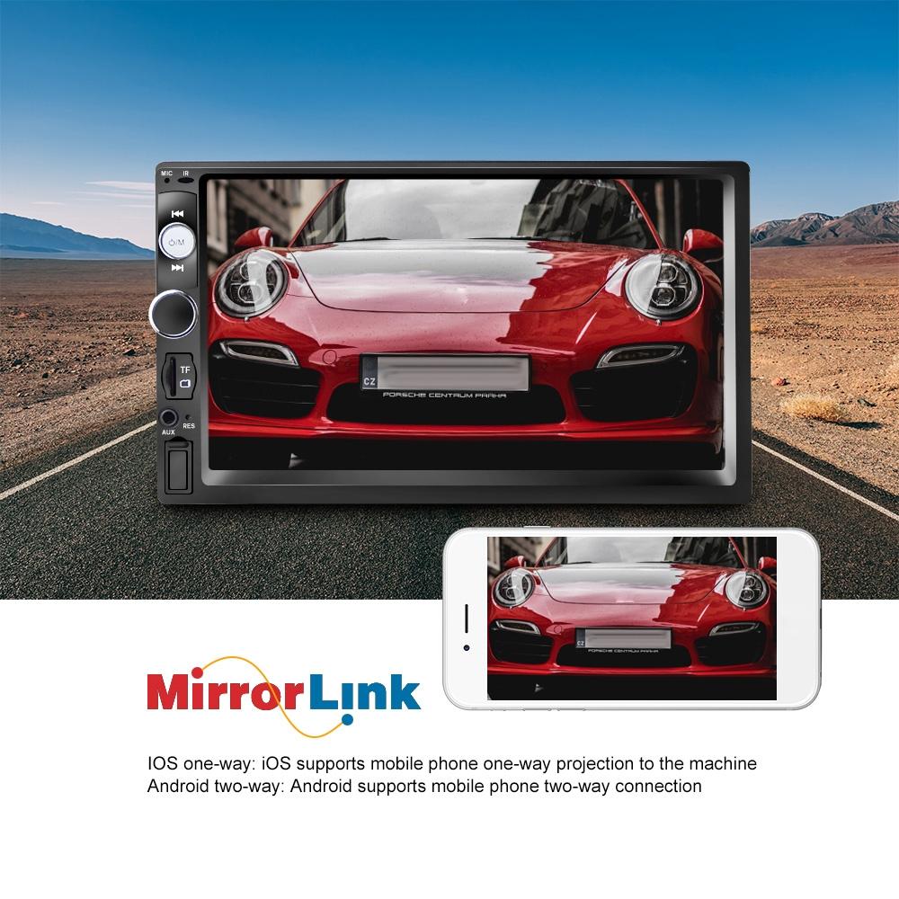 7 Inch Car Touch Screen Mp5 Player - Fm / Tf / Mirror Link