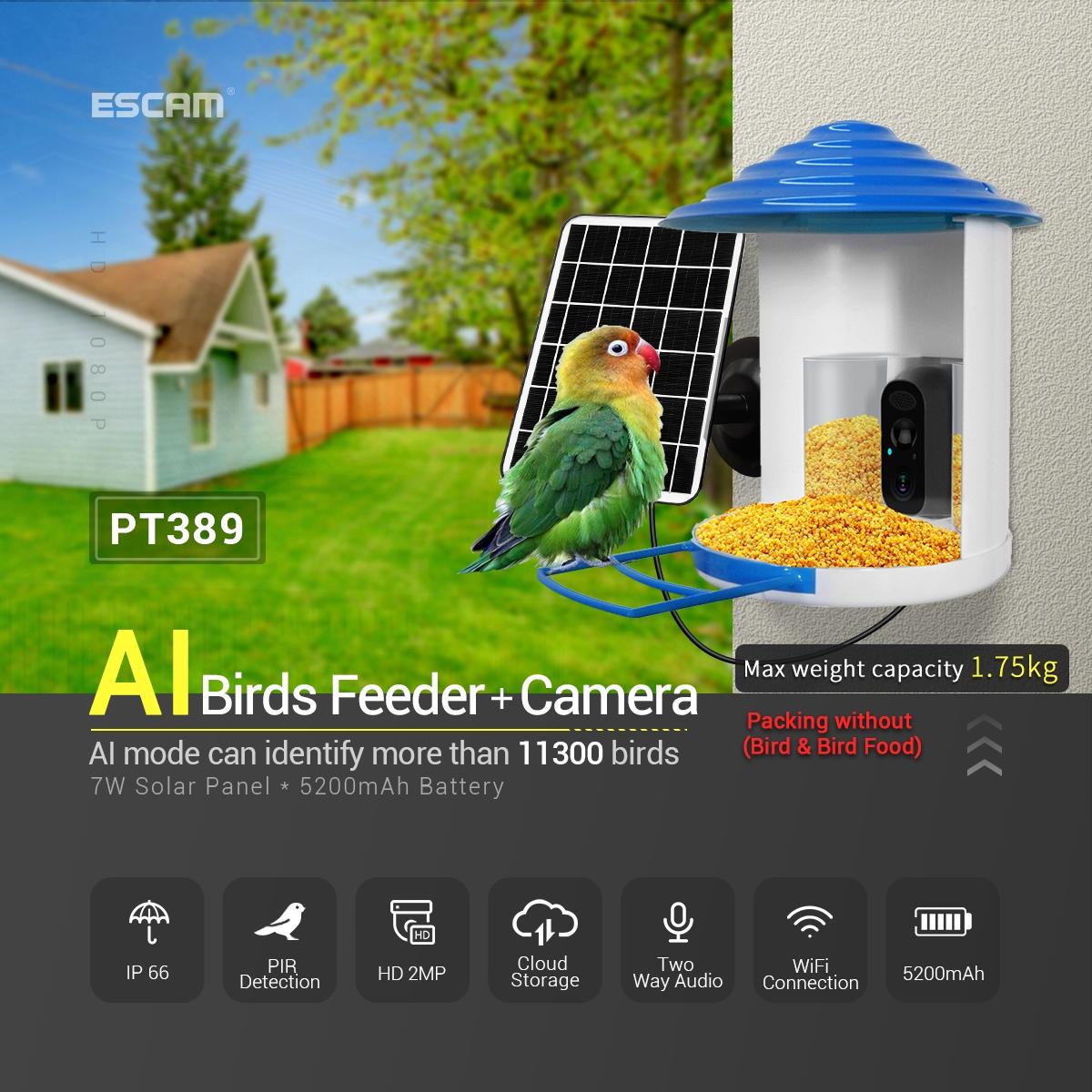 2Mp Wifi Camera With Ai Bird Recognition And Pir Motion Detection