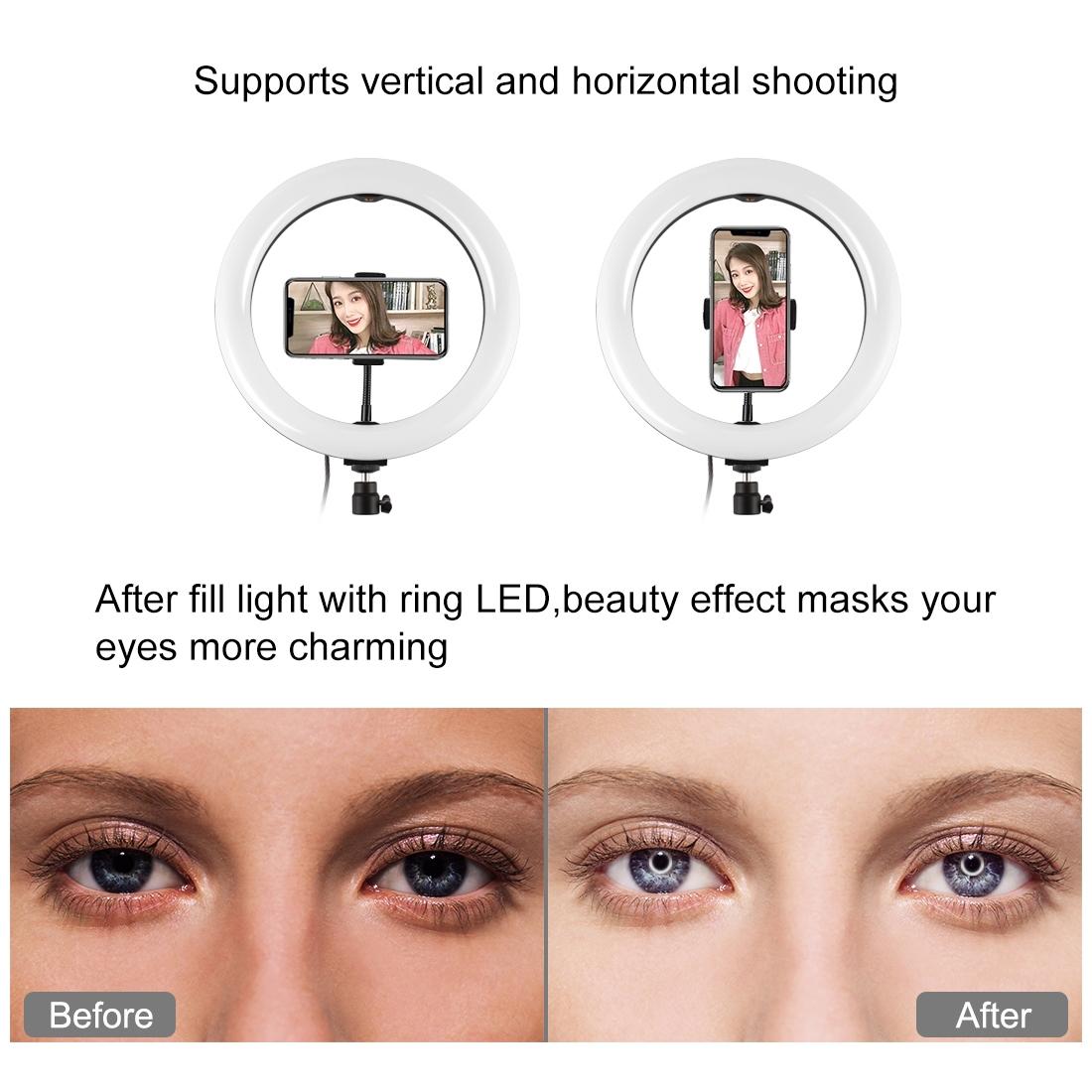 10.2 Rgbw Led Ring Light Kit with 1.1m Tripod & Phone Clamp