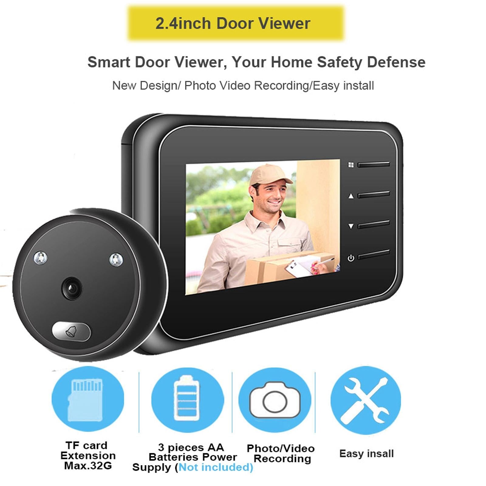 2.4 Night Vision Lcd Cat Eye Doorbell With Photo / Video Display