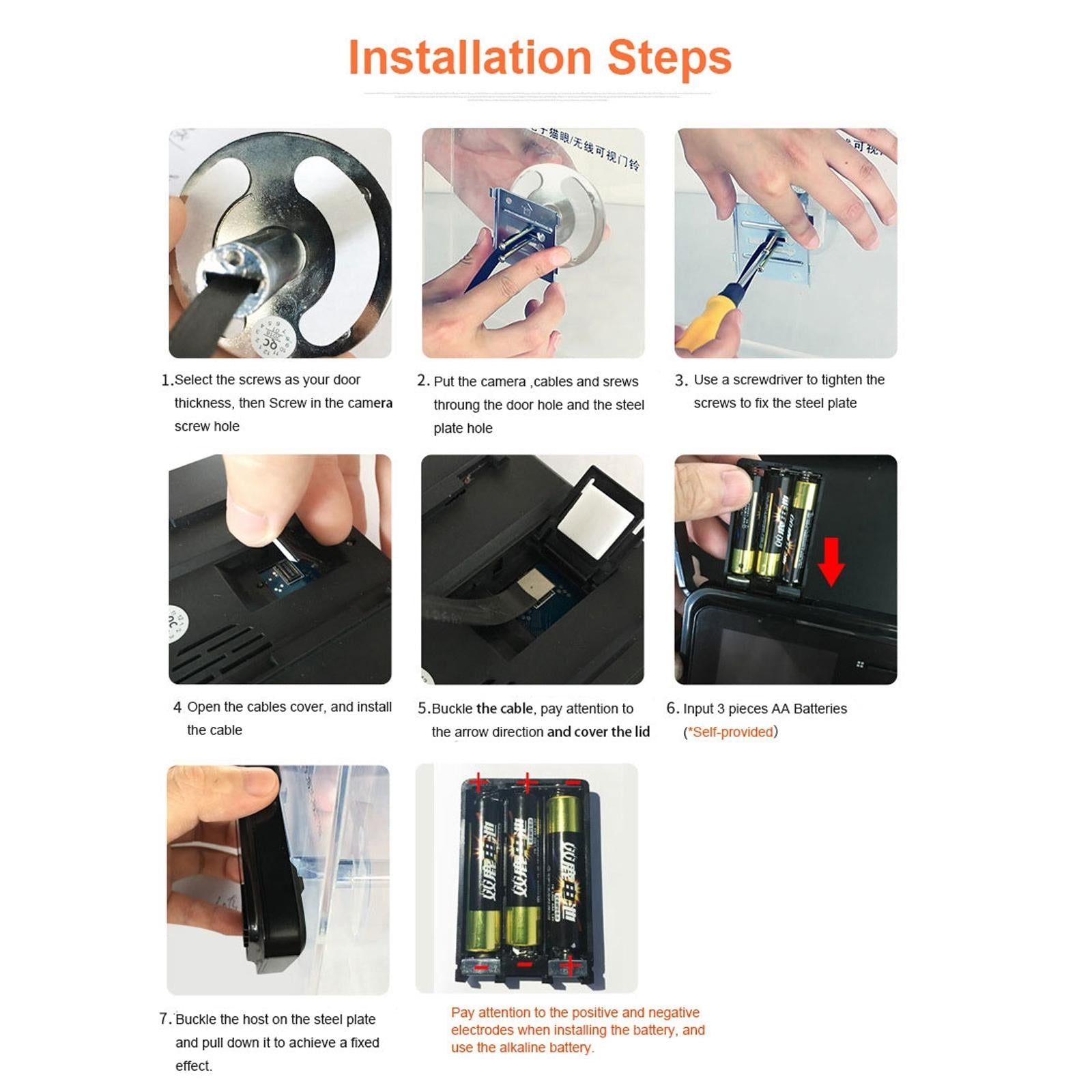 2.4 Night Vision Lcd Cat Eye Doorbell With Photo / Video Display