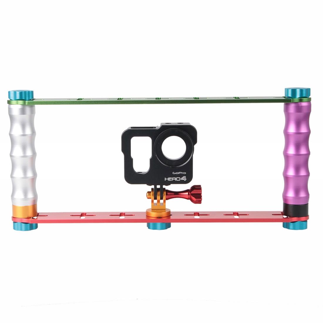 Aluminum Dual Grip Stabilizer for Action Cameras with Jaws Flex Clamp Mount