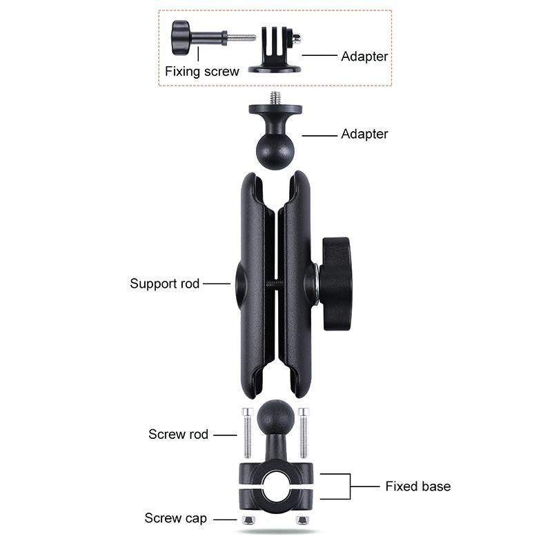 Car Seat Mount for Action Cameras - 21mm Ballhead with Tripod Adapter