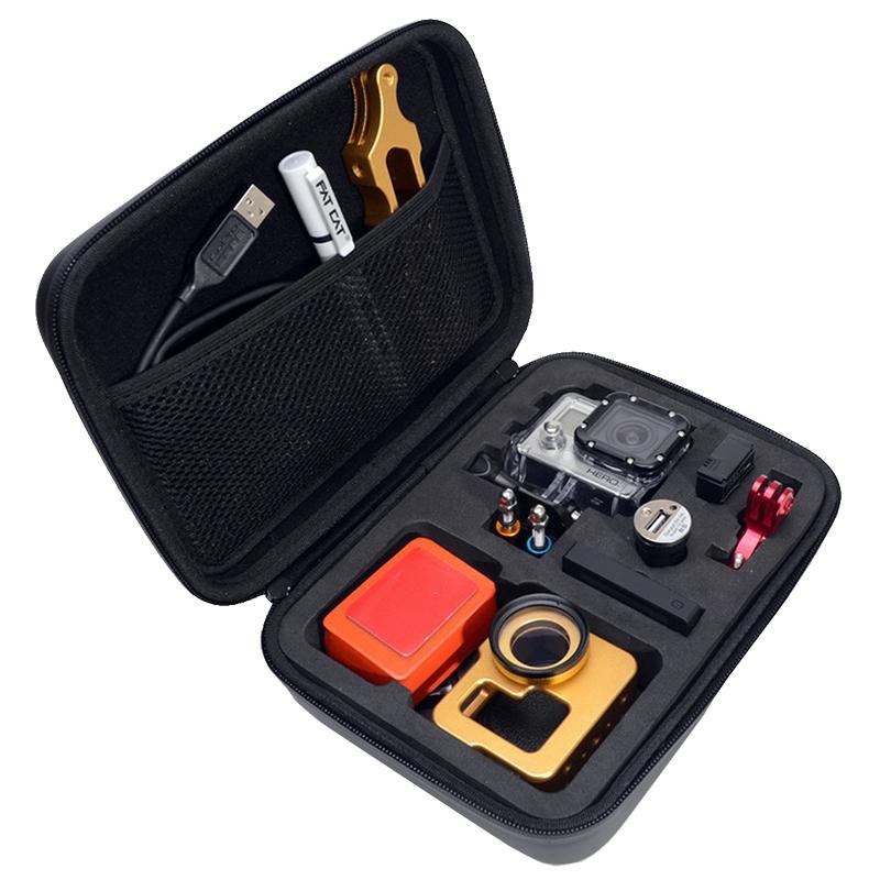 Portable Waterproof Travel Case for Action Cameras - Shockproof Fits Gopro Insta360 Dji - 22x16x7cm