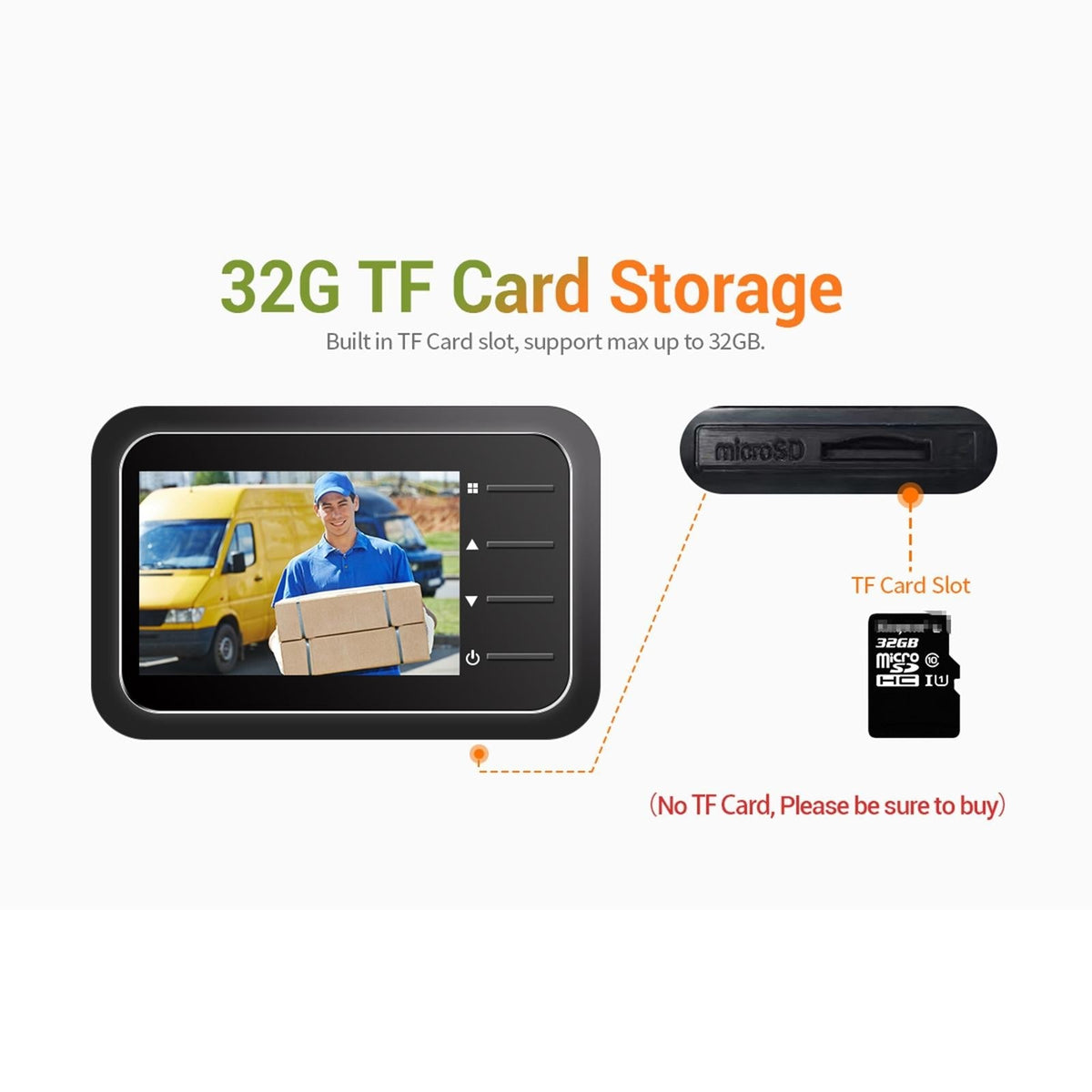 2.4 Digital Door Viewer With Night Vision Tf Card Slot Photo & Video Capture