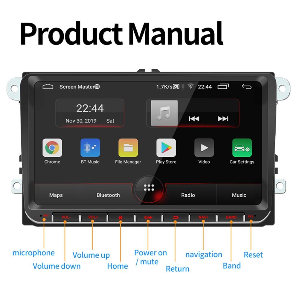 9 Inch Android 8.1 Car Radio Receiver For Volkswagen - Fm Bluetooth Gps Wifi Tf Card - Decoding