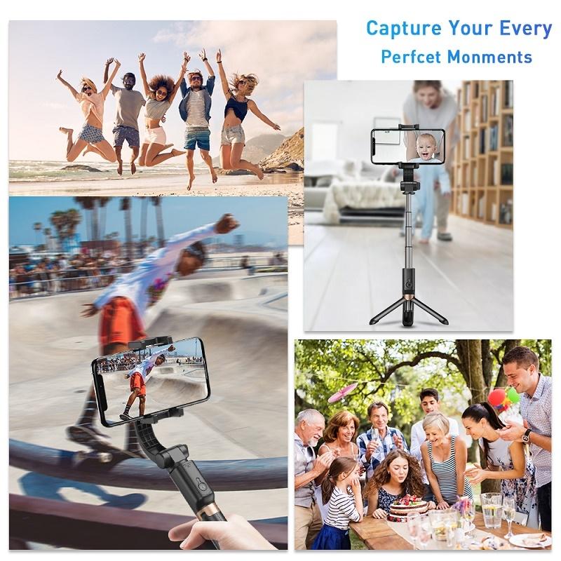 Multifunctional Mobile Phone Gimbal Stabilizer with Live Video and Selfie Stick