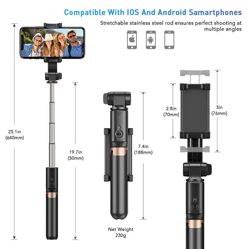 Multifunctional Mobile Phone Gimbal Stabilizer with Live Video and Selfie Stick
