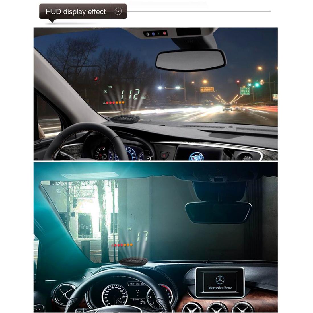 2.0 Inch Car Gps Hud Head Up Display Speed Altitude & Alarm Auto Sleep Satellite Signal