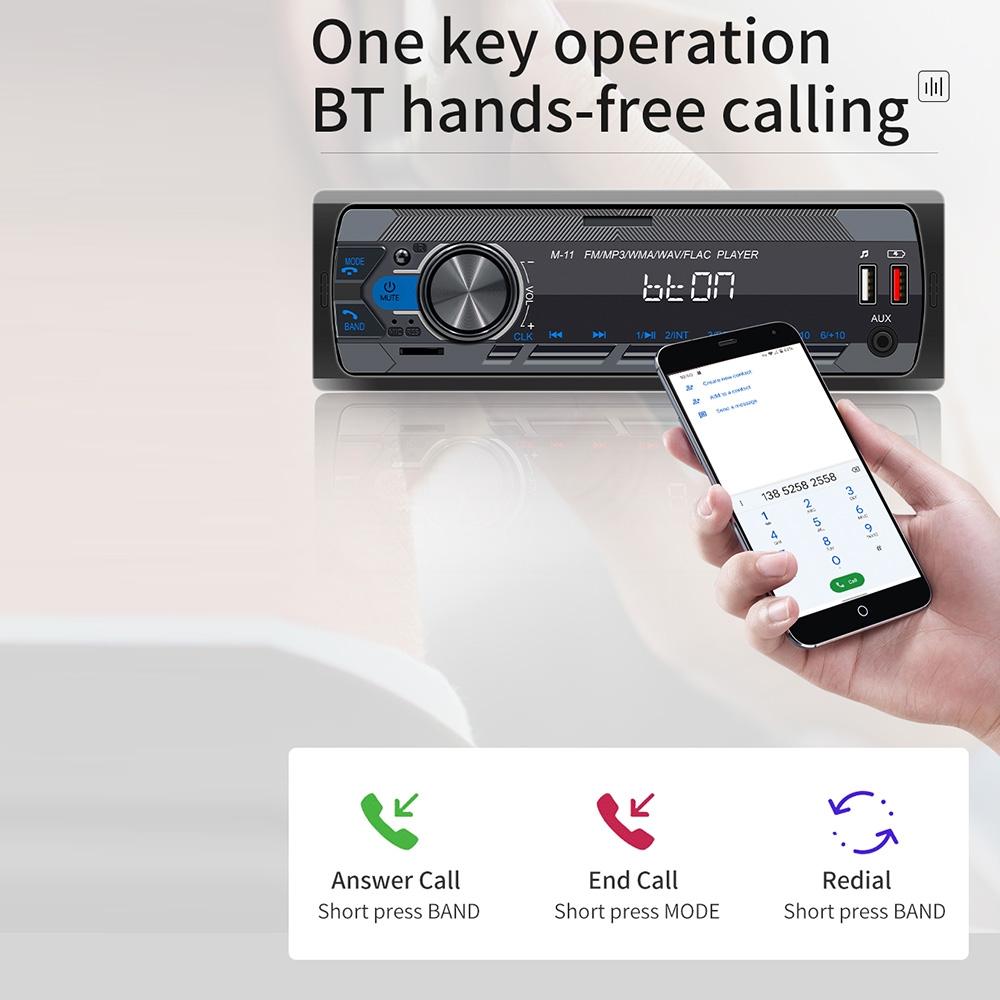 Bluetooth Car Mp3 Player - Fm Radio Tf Card Mobile Phone Interconnection - M11