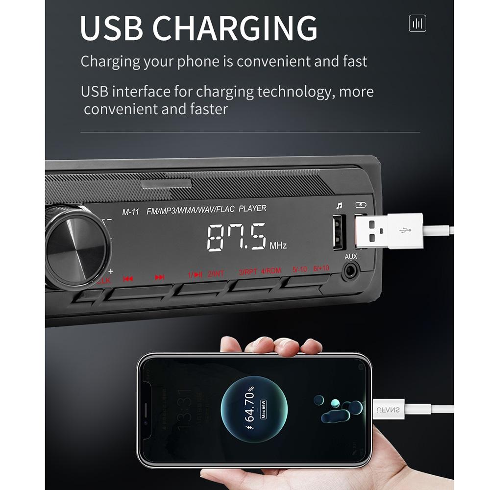 Bluetooth Car Mp3 Player - Fm Radio Tf Card Mobile Phone Interconnection - M11