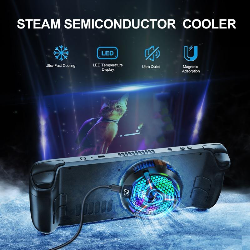 Steam Deck Oled Game Console With Digital Display And Metal Heat Sink