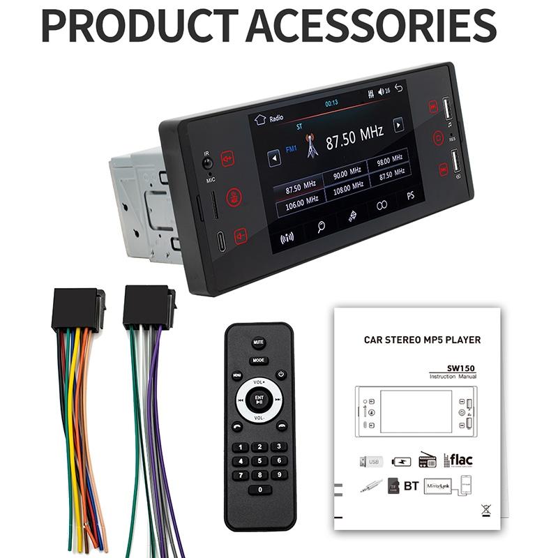 5 Inch Hd Touch Car Mp5 Inch Player W / Bluetooth Dual Usb Reversing Video Radio