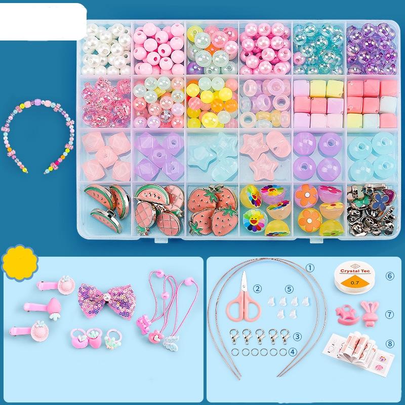 24 Grids Diy Beaded Jewelry Set For Kids