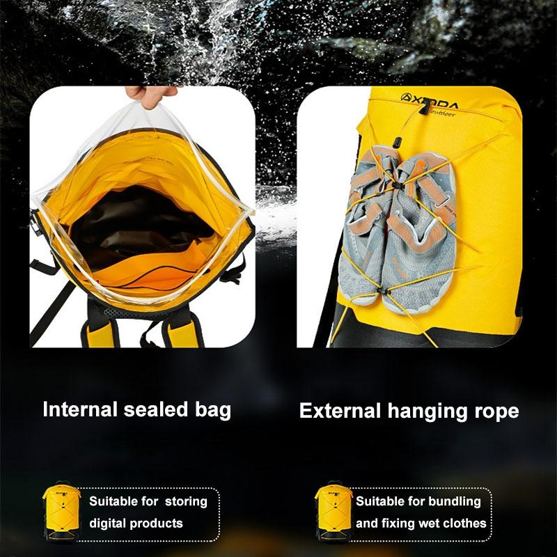 Waterproof Outdoor Stream Tracing Backpack Black 16L - Blue-26L