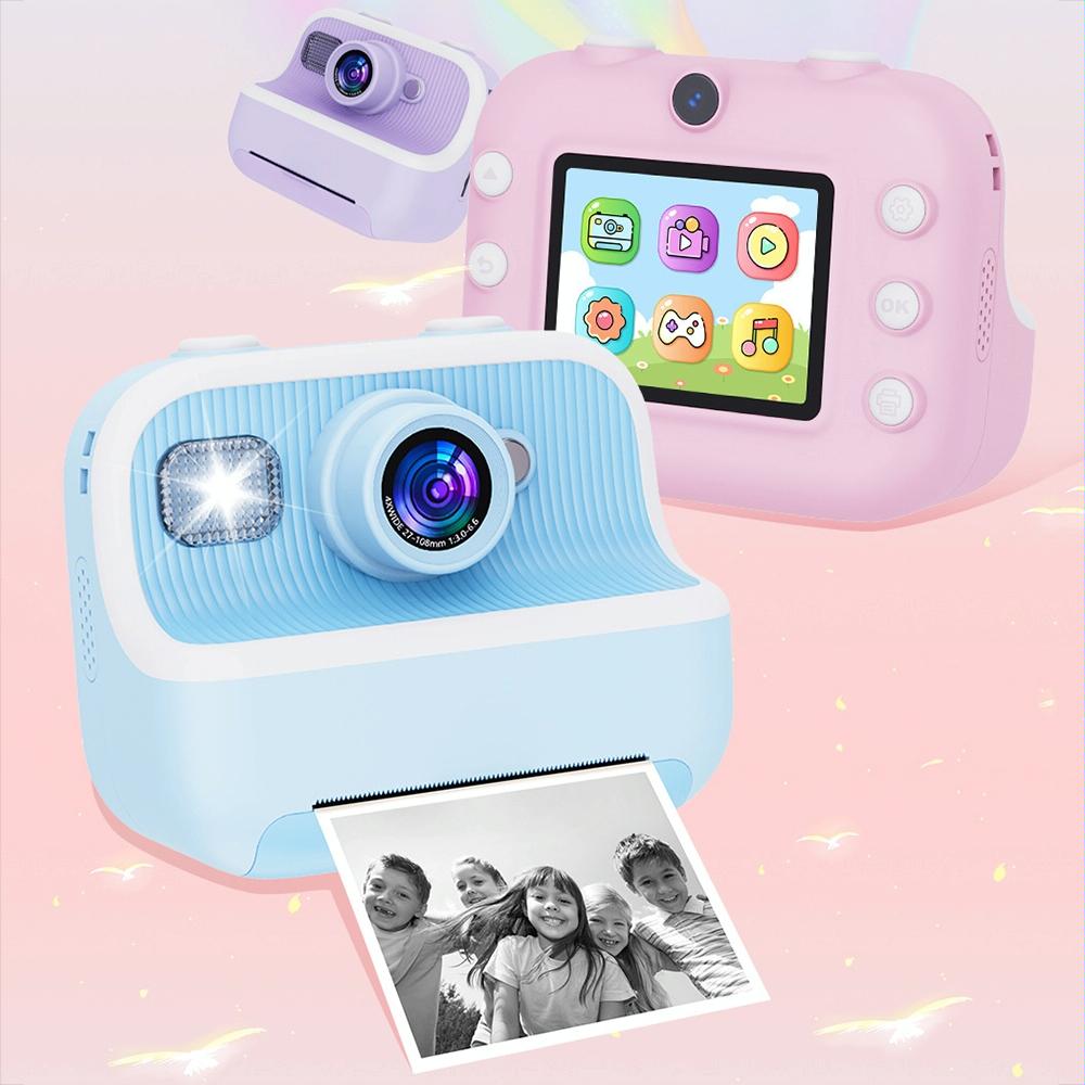 Blue Children'S Thermal Camera With Dual-Camera 1080P Hd 2400W Pixel 2.4-Inch Display - Blue+32Gb