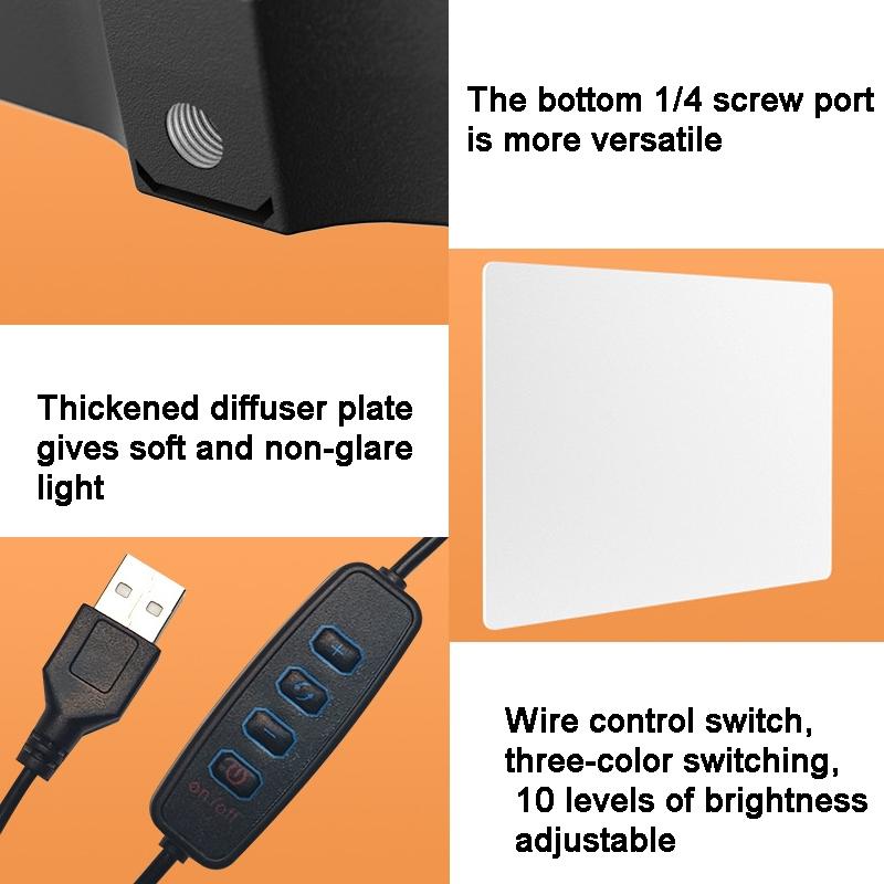 10 Three-colour Temperature Flat-panel Live Fill Light with 2.1m Bracket