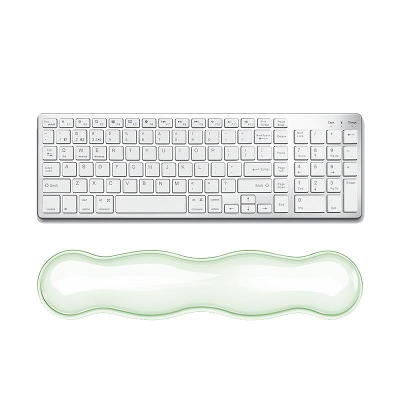 Large Green Silicone Keyboard Wrist Rest & Mouse Pad - Large Transparent Gray