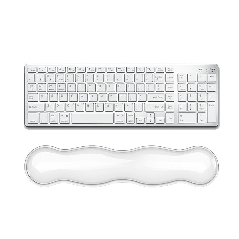Large Green Silicone Keyboard Wrist Rest & Mouse Pad - Large Transparent Gray