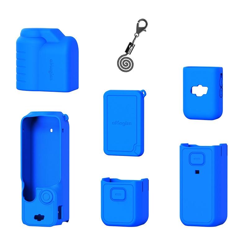 5-in-1 Silicone Case for Dji Pocket 3 Camera Accessories - 7 In 1 Blue
