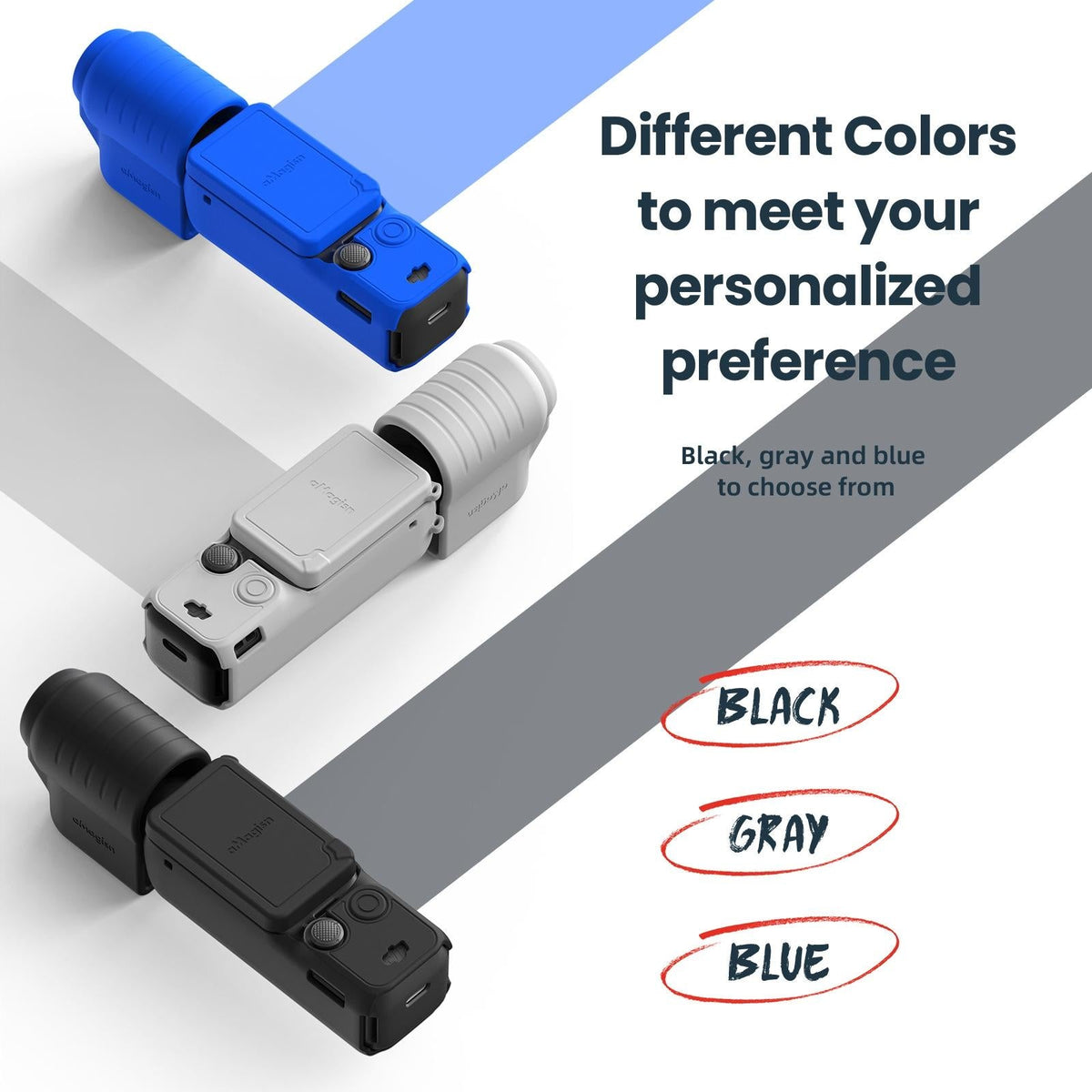 5-in-1 Silicone Case for Dji Pocket 3 Camera Accessories - 7 In 1 Blue