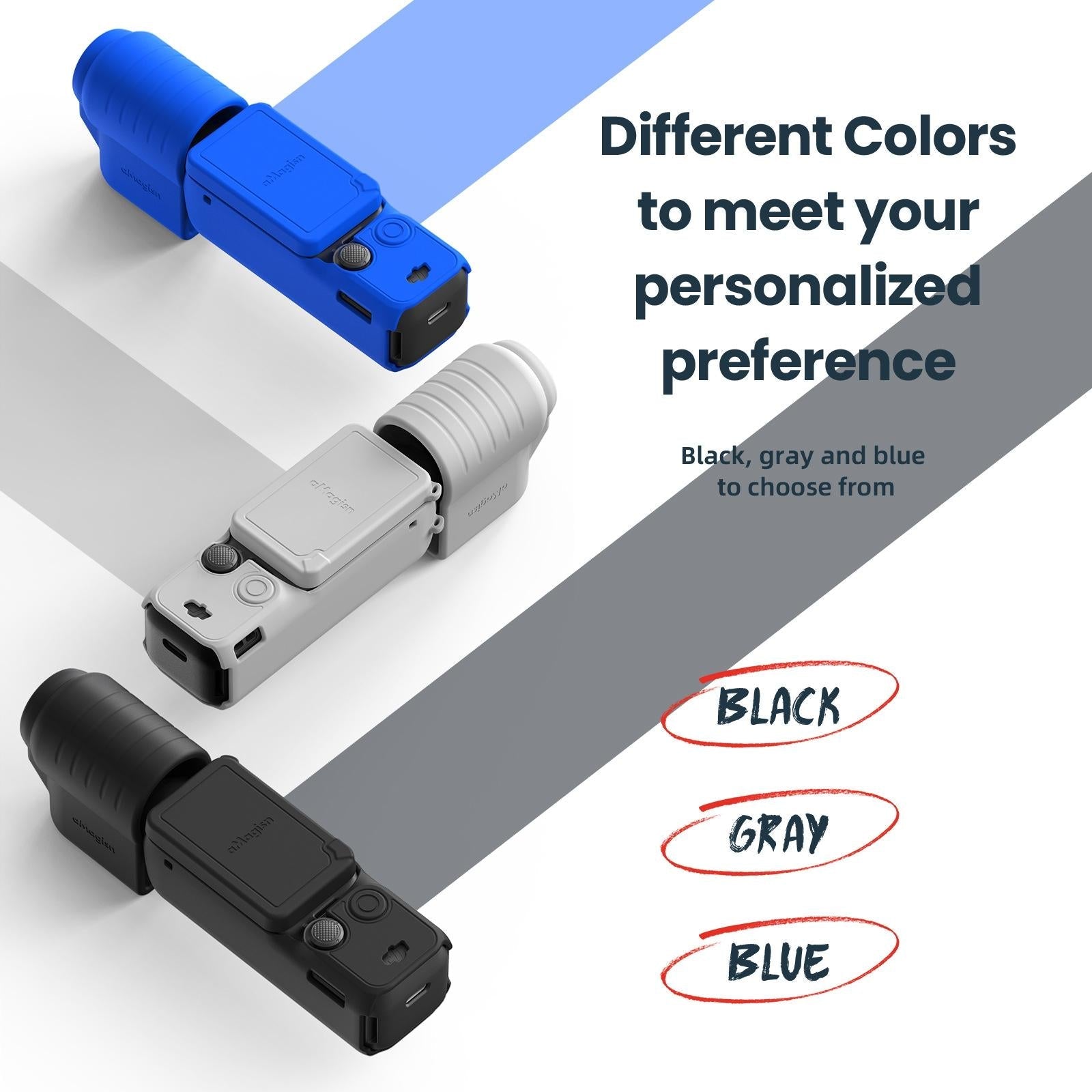 5-in-1 Silicone Case for Dji Pocket 3 Camera Accessories - 7 In 1 Blue