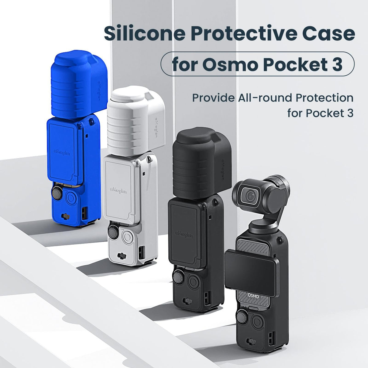 5-in-1 Silicone Case for Dji Pocket 3 Camera Accessories - 7 In 1 Blue