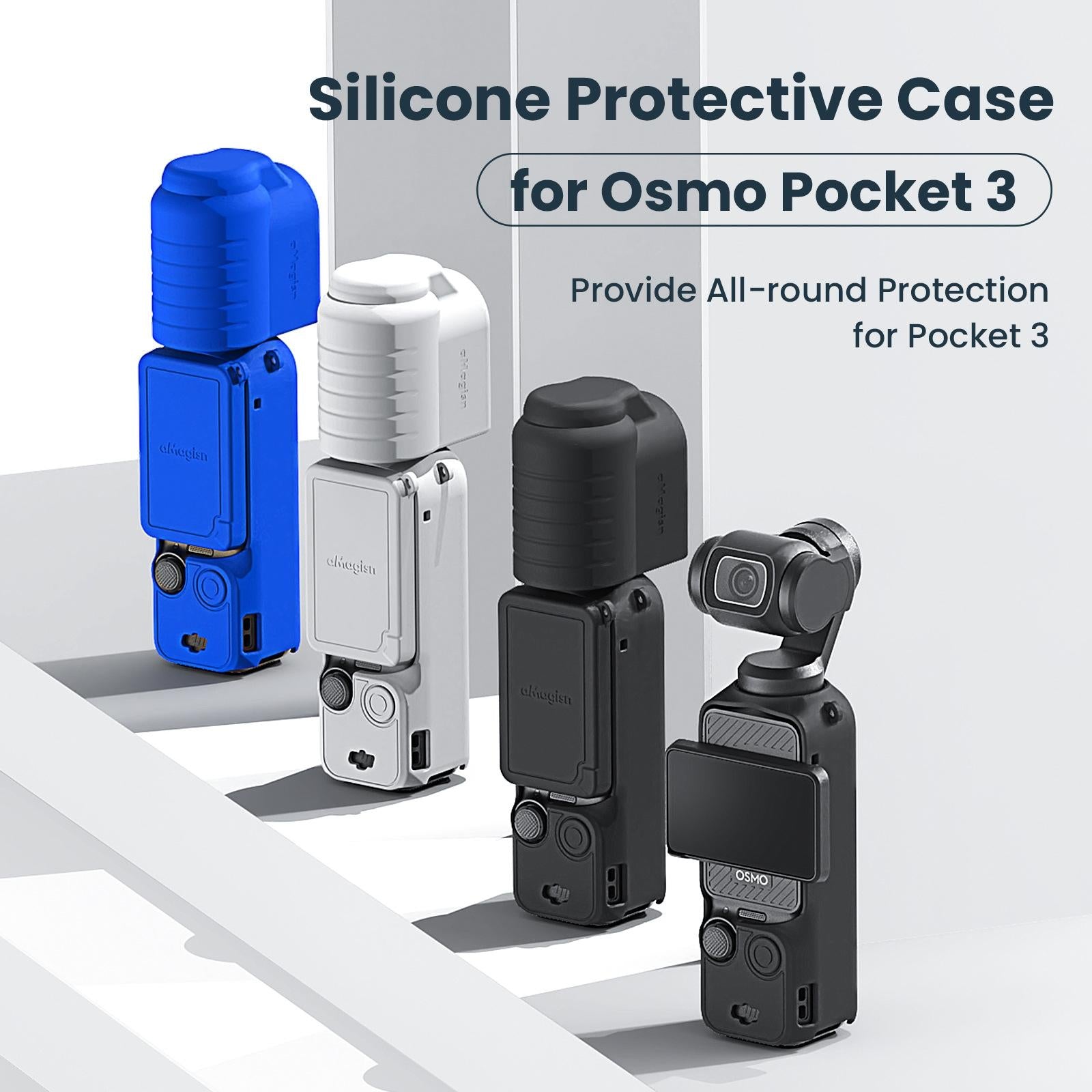 5-in-1 Silicone Case for Dji Pocket 3 Camera Accessories - 7 In 1 Blue