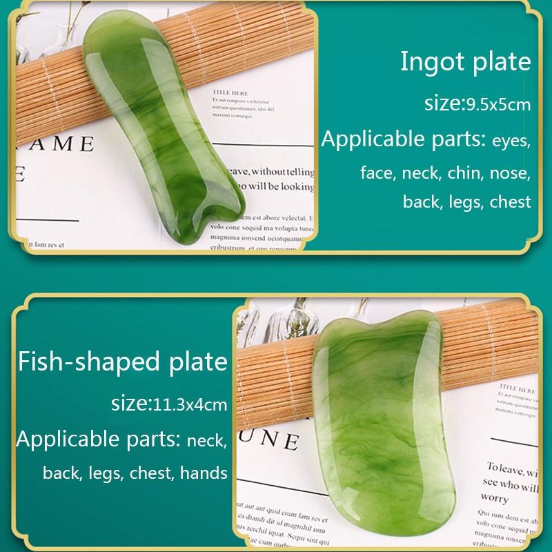 Facial Massage Stick For Beauty Salon Green Resin Scraping Sheet